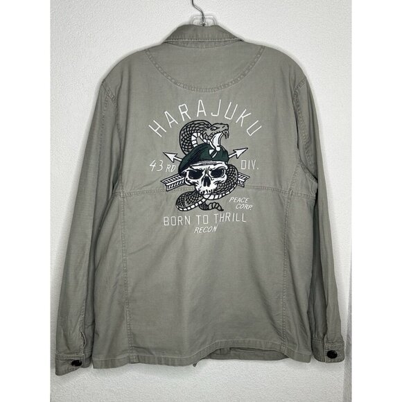 Cotton On Other - Cotton On Utility Surplus Jacket Mens Medium Harajuku Field Jacket Cargo Skull
